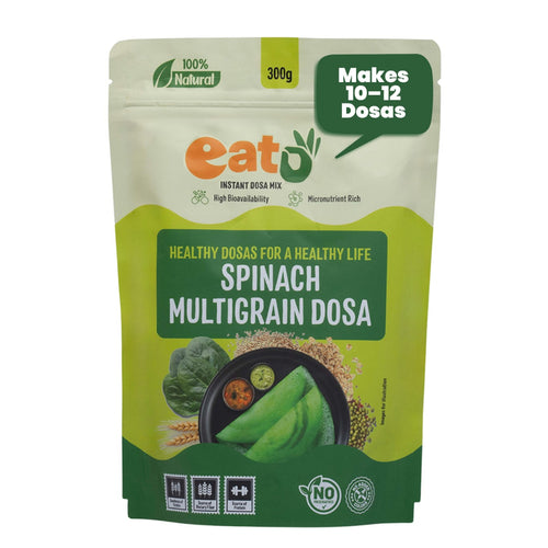 Eat5 Instant Spinach Multigrain Dosa Mix | Healthy, Ready to Cook , Indian Breakfast | 100% Natural | No Preservatives | Makes 10–12 Dosas (300g)
