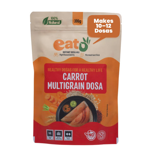 Eat5 Instant Carrot Multigrain Dosa Mix | Healthy, Ready to Cook , Indian Breakfast | 100% Natural, No Preservatives | Makes 10–12 Dosas (300g)