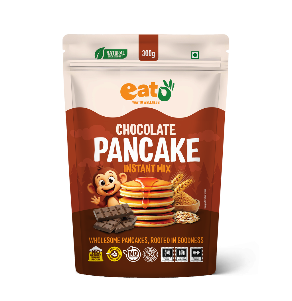 Eat5 Chocolate Pancake Instant Mix 300g | No Maida, No Refined Sugar, Preservative-Free | Rich, Soft & Fluffy Healthy Chocolate Pancakes | High Fiber & Protein-Rich | Quick & Easy Breakfast or Snack