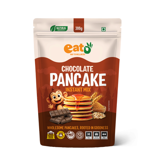 Eat5 Chocolate Pancake Instant Mix 300g | No Maida, No Refined Sugar, Preservative-Free | Rich, Soft & Fluffy Healthy Chocolate Pancakes | High Fiber & Protein-Rich | Quick & Easy Breakfast or Snack