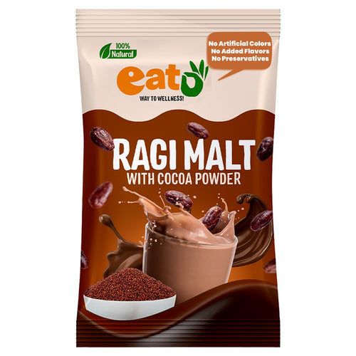 Eat5 Sprouted & Roasted Ragi Malt with Natural Cocoa Powder | Nutritious & Delicious Instant Drink Mix | High in Calcium & Iron | 100% Natural, No Preservatives | Vegan & Gluten-Free