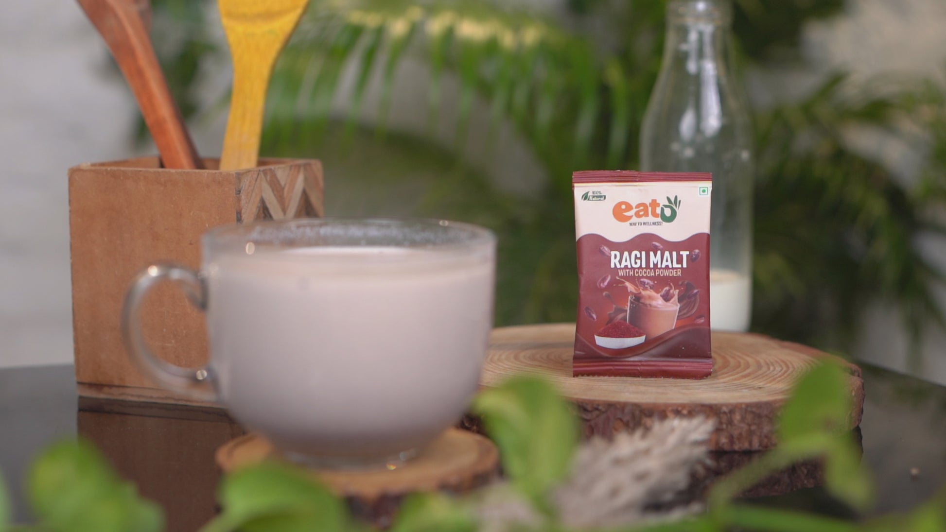 Eat5 Sprouted & Roasted Ragi Malt with Natural Cocoa Powder | Nutritious & Delicious Instant Drink Mix | High in Calcium & Iron | 100% Natural, No Preservatives | Vegan & Gluten-Free